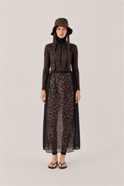SUNVEIL | Şifon Bağlamalı Pareo Siyah Leopar