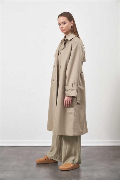 Buckle Oversize Trenchcoat Almond Green