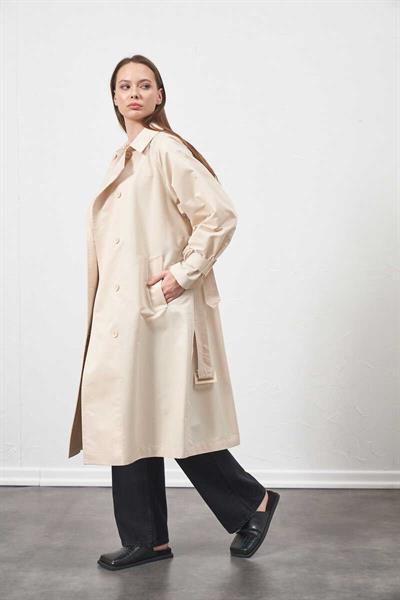 Buckle Oversize Trenchcoat Ecru