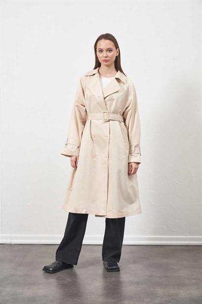 Buckle Oversize Trenchcoat Ecru