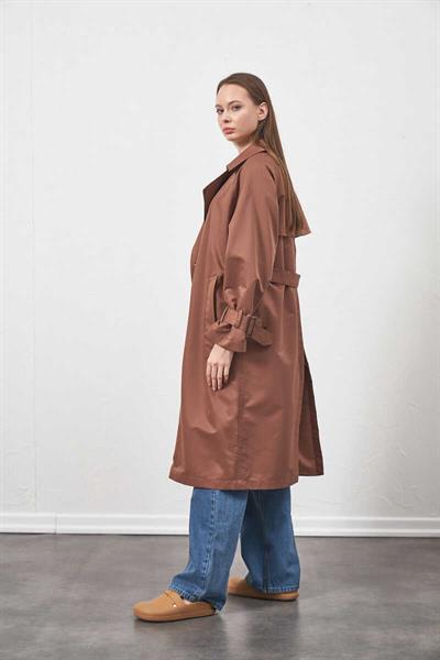 Buckle Oversize Trenchcoat Brown