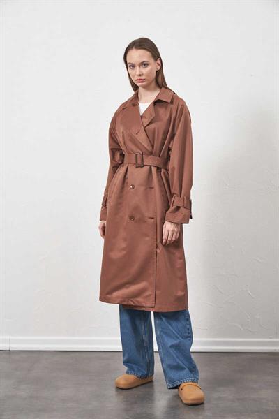 Buckle Oversize Trenchcoat Brown