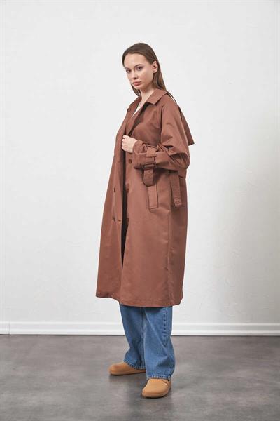 Buckle Oversize Trenchcoat Brown