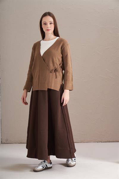 Triko Kruvaze Ceket Kahve