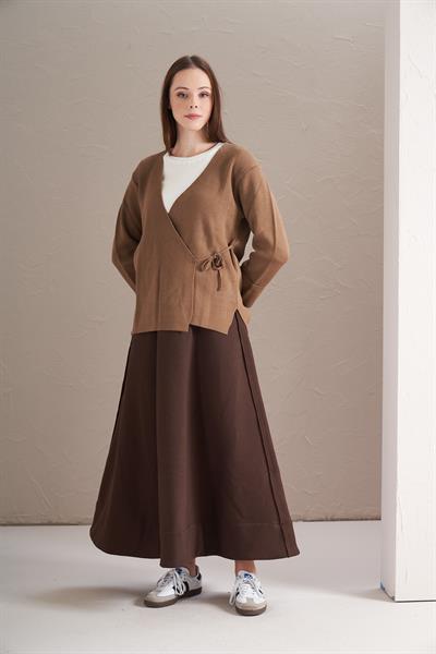 Triko Kruvaze Ceket Kahve