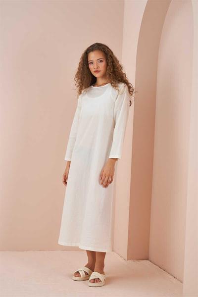 Long Sleeve Cotton Voile Liner Ecru