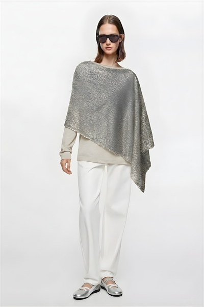 VEGA | Işıltılı Şık Pelerin Gümüş