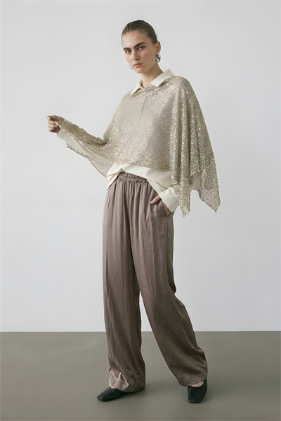 VEGA | Işıltılı Şık Pelerin Vizon