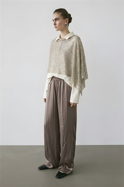 VEGA | Işıltılı Şık Pelerin Vizon