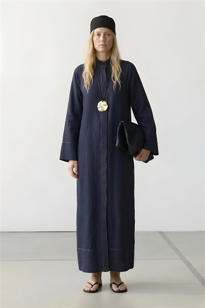 Ferace Denim Elbise Lacivert