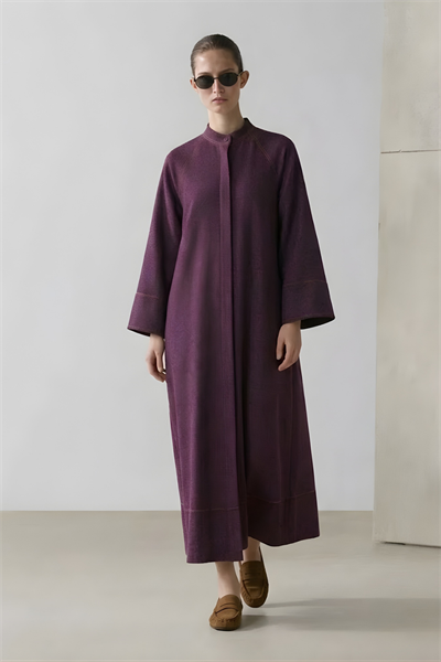 Ferace Denim Elbise Mürdüm