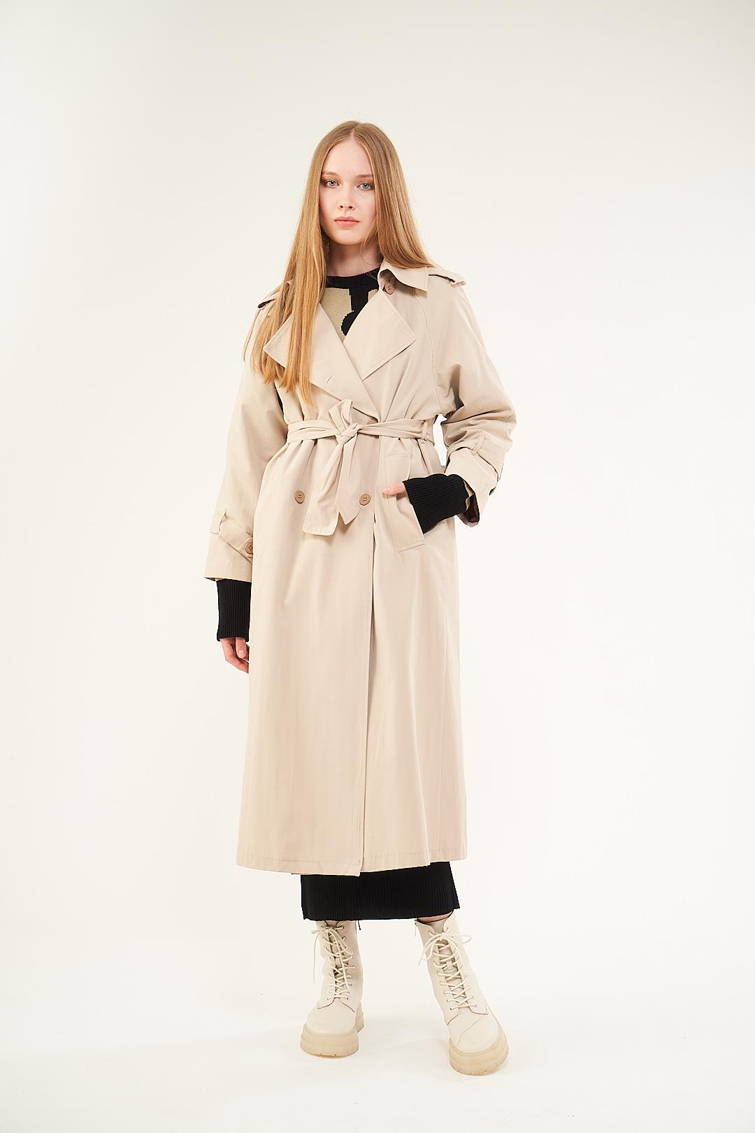 Astarlı Trenchcoat Taş