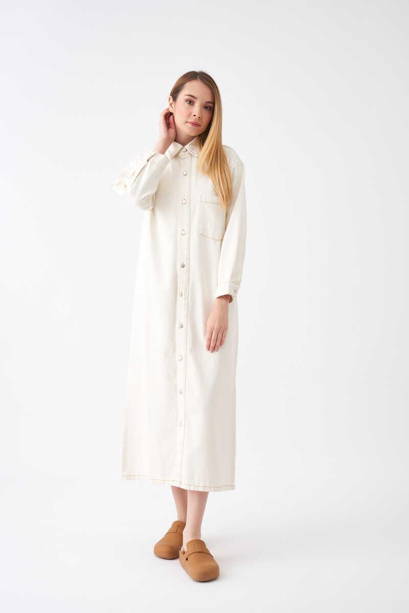 Denim Dress Ecru