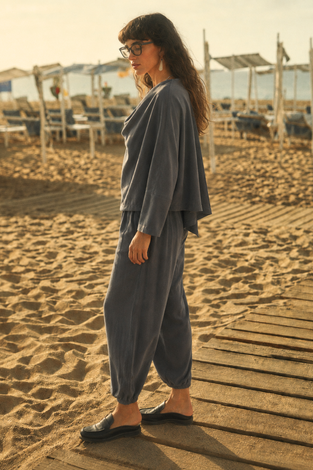 DUSK | Şal Yaka Bluz Antrasit
