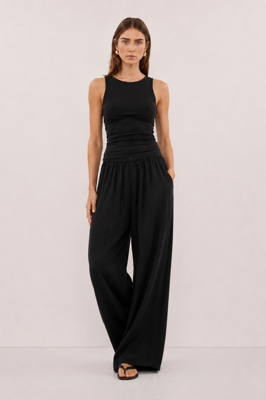 Flowa | Modal Bol Pantolon Siyah