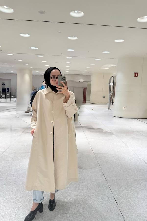 Oversize Trenchcoat Ceket Ekru