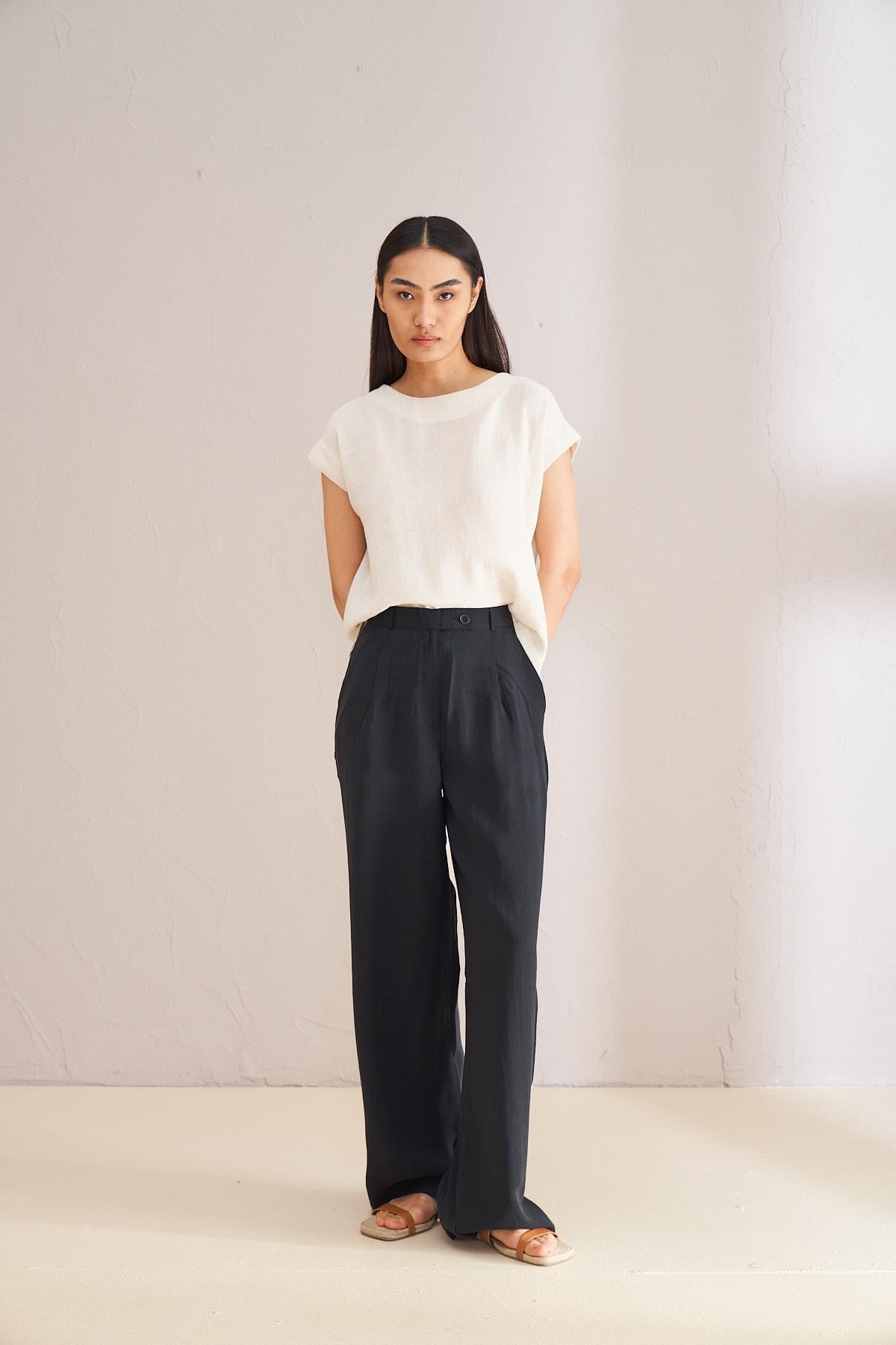 Palazzo Modal Trousers  Black