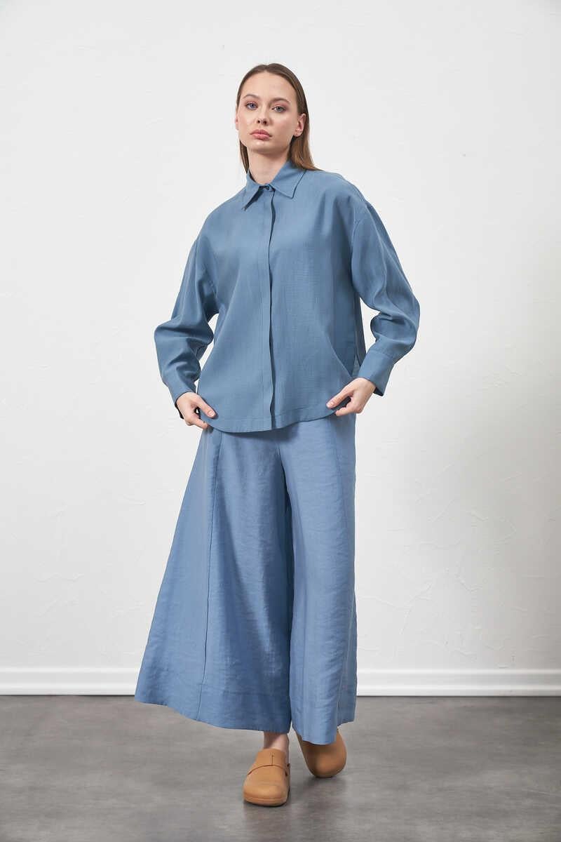 Pleated Modal Tunic indigo