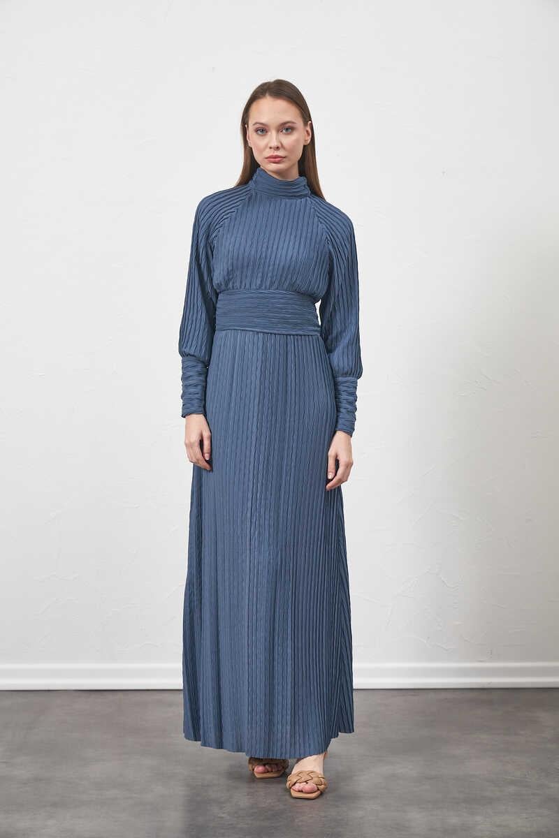 Pleated Dress indigo