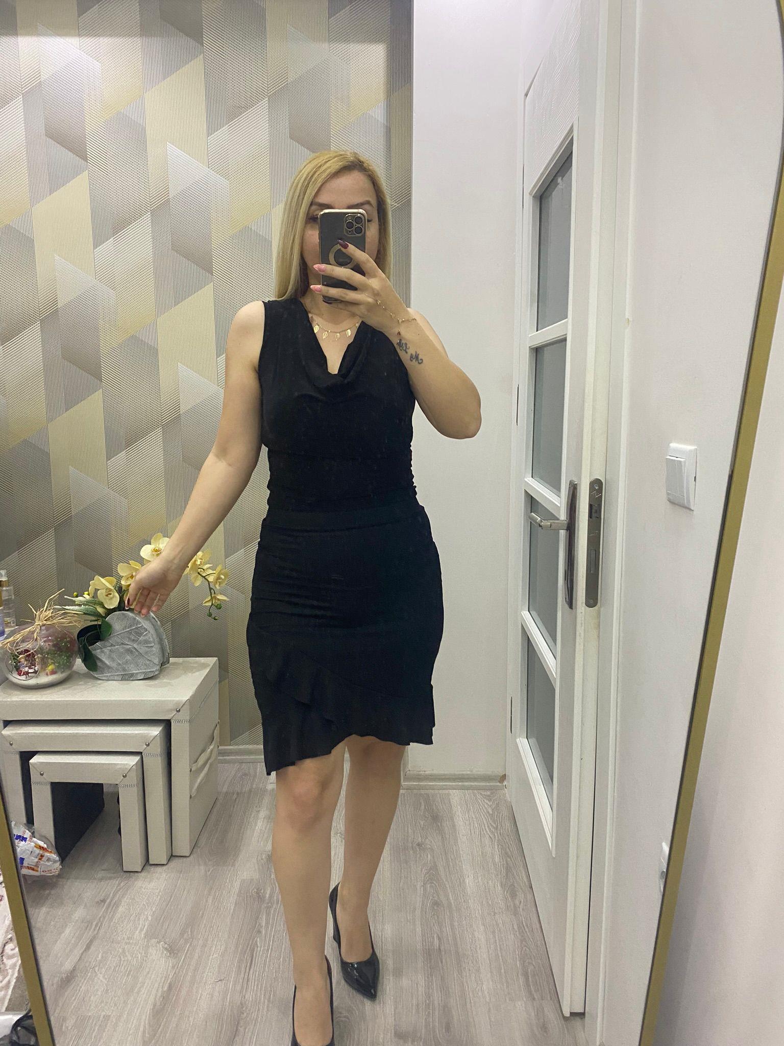 Bürümcük Fırfır Detay Kalem Etek Siyah