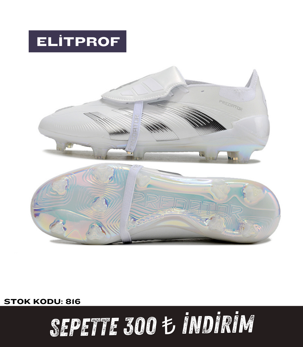 Predator Foldover Tongue FG Beyaz