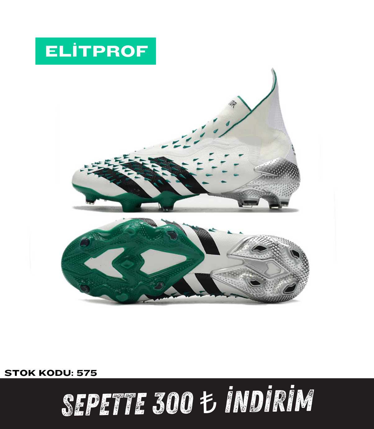 Predator Freak FG Beyaz Yeşil