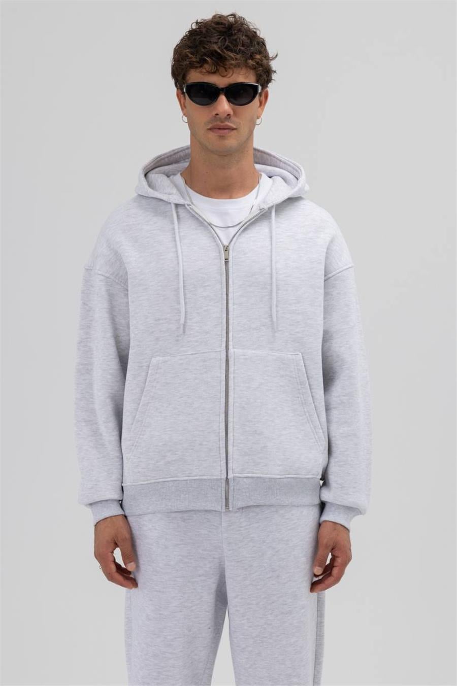 Basic Zipper Oversize Hoodie