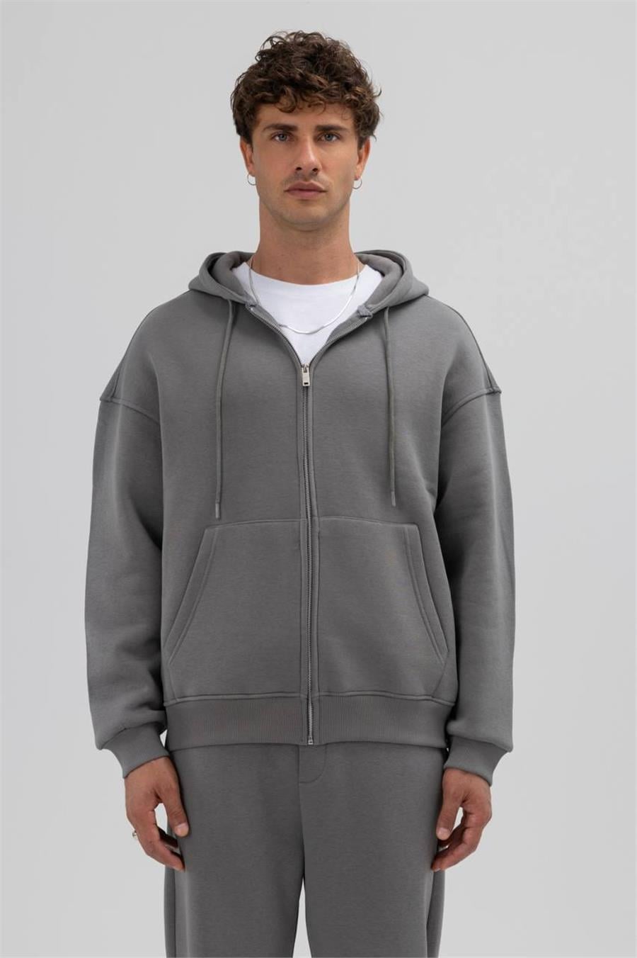 Basic Zipper Oversize Hoodie
