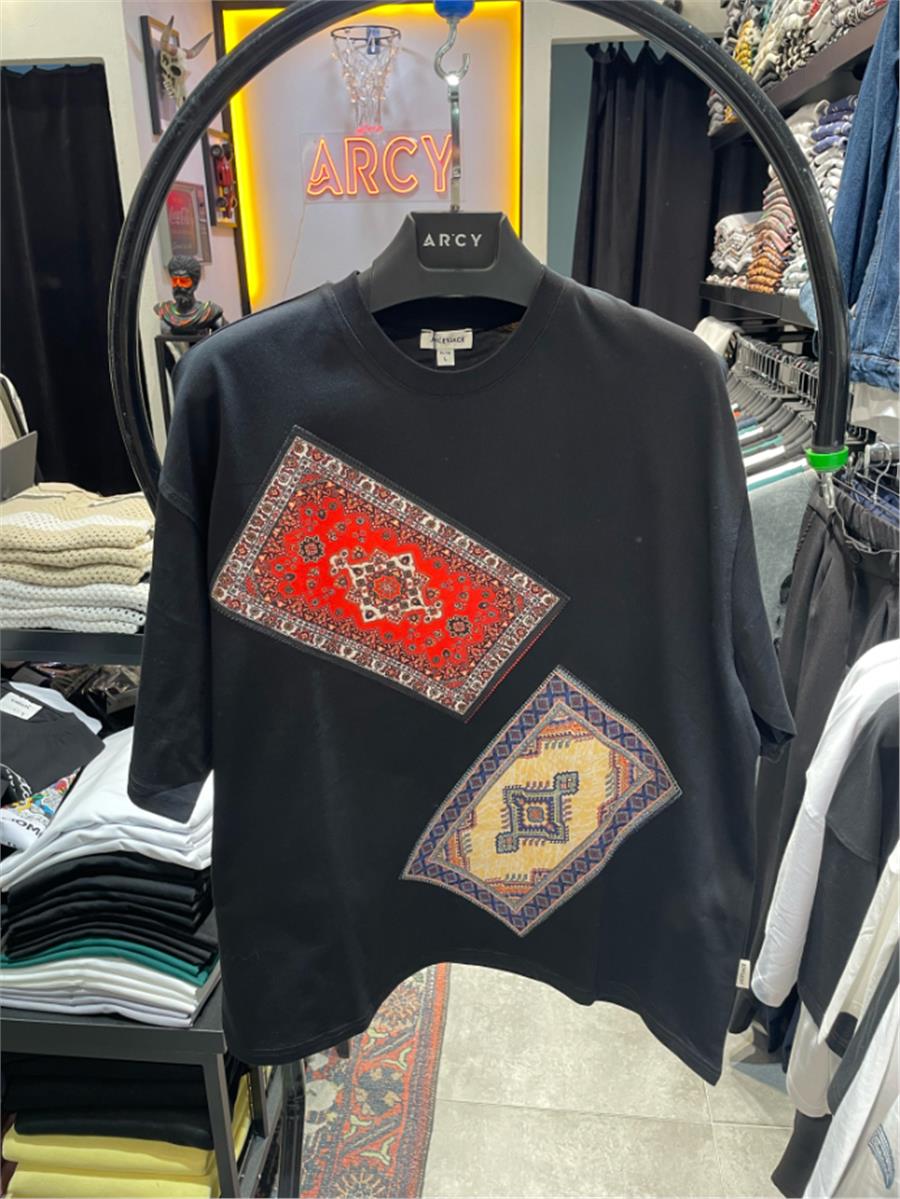 Kilim Desenli Oversize T-shirt