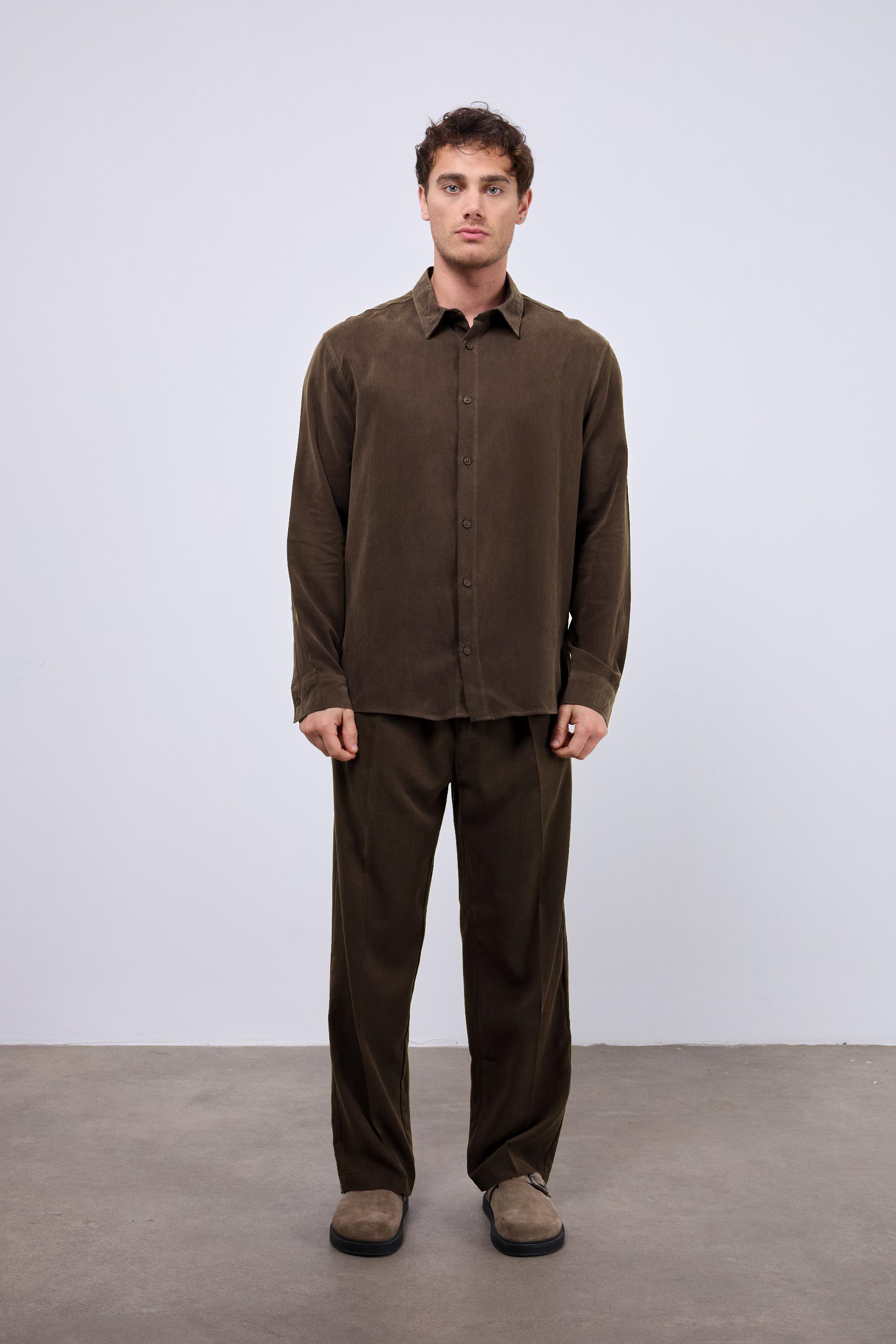 Modal Gömlek Baggy Oversize Takım