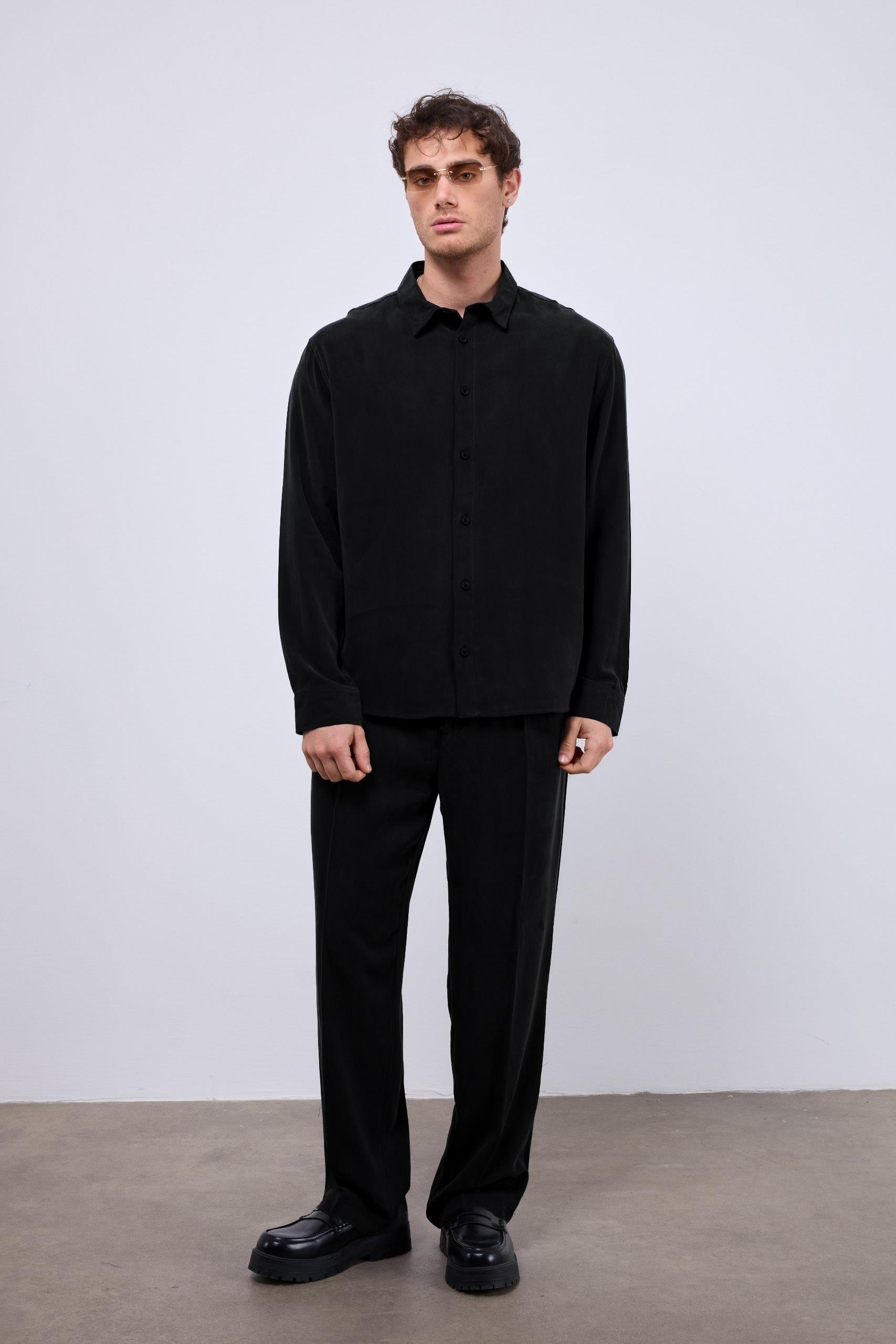 Modal Gömlek Baggy Oversize Takım