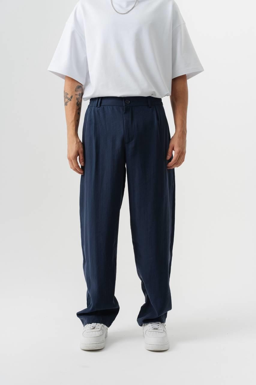 Modal Kumaş Pileli Baggy Pantolon