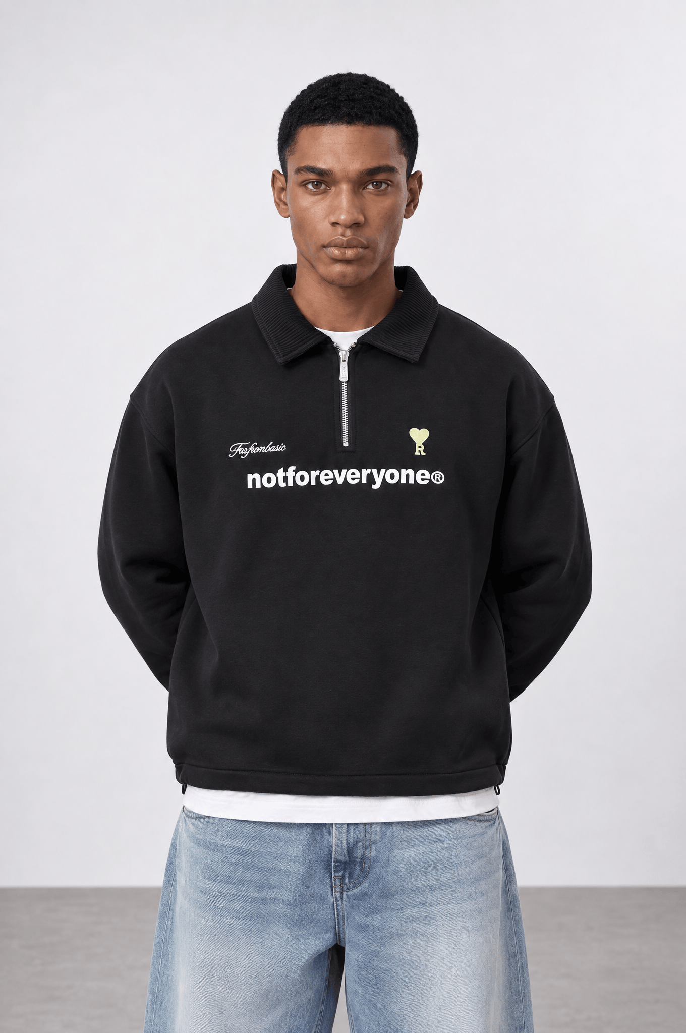 Not For Everyone Fermuarlı Yakalı Sweatshirt