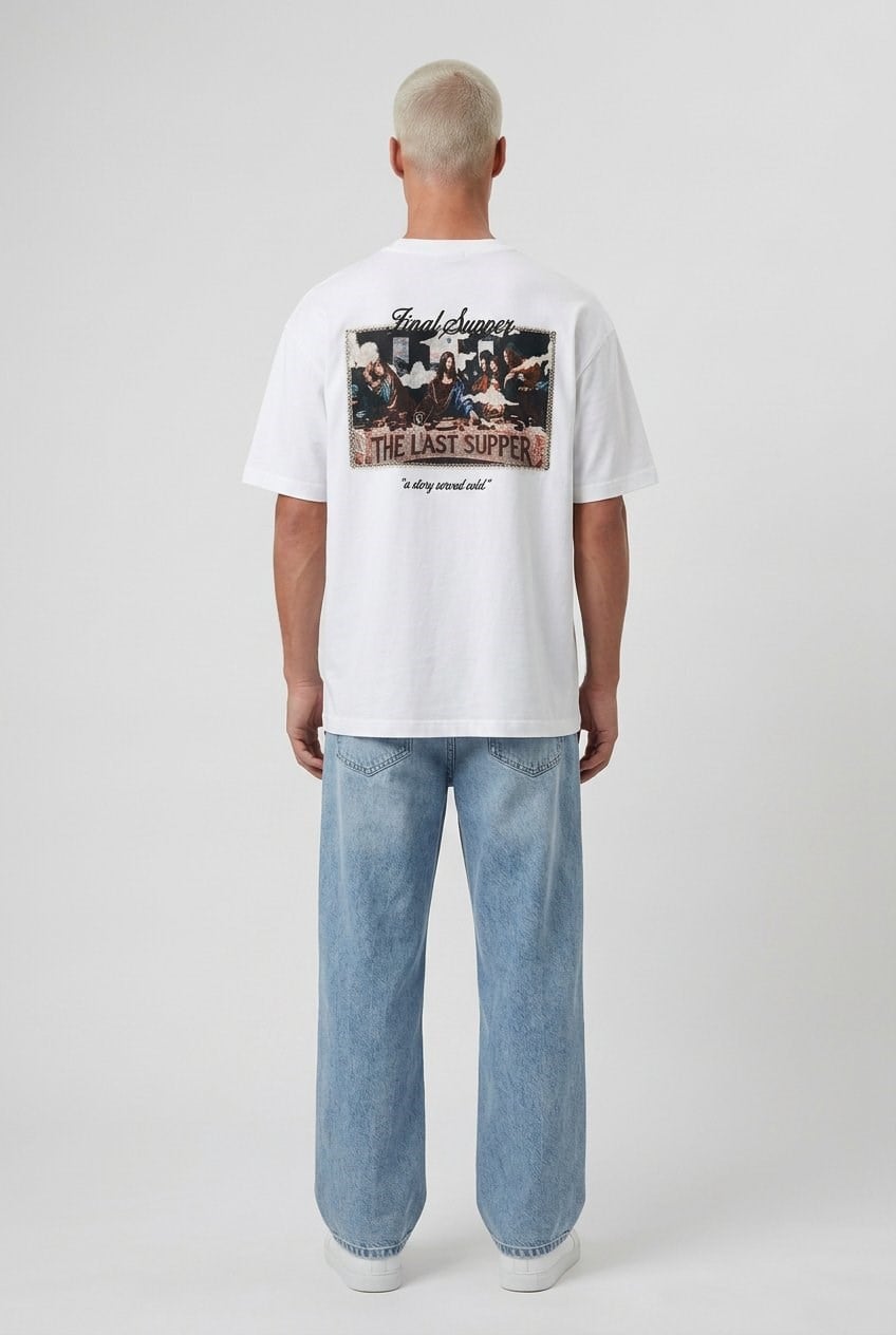 The Last Supper Kadife Penç Oversize Tshirt