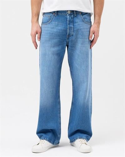 Mavi Soft Taşlama Baggy Jean