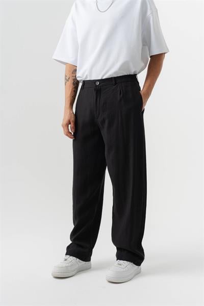 Modal Kumaş Pileli Baggy Pantolon
