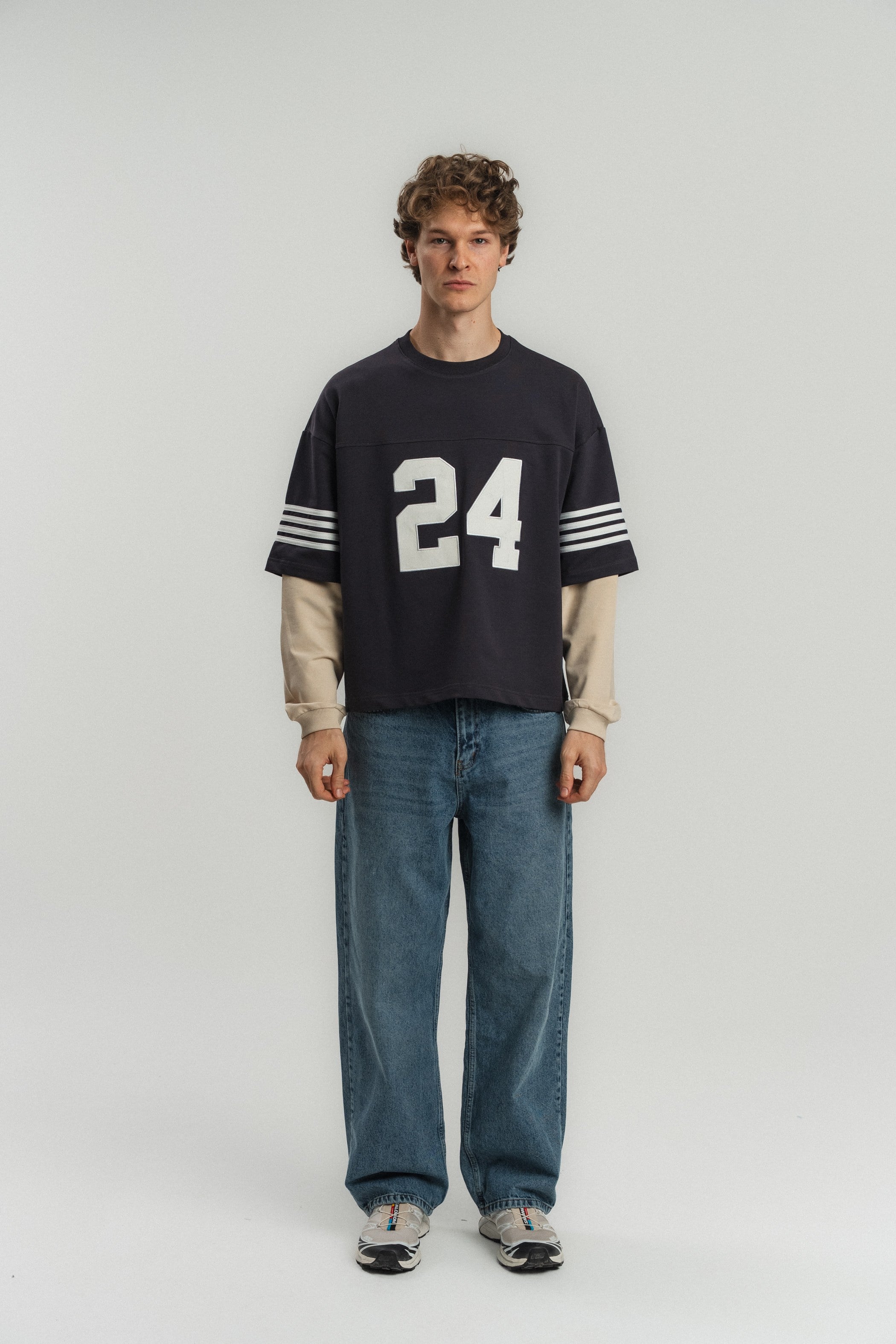 24 Ek Kollu Box Oversize Erkek Sweatshirt