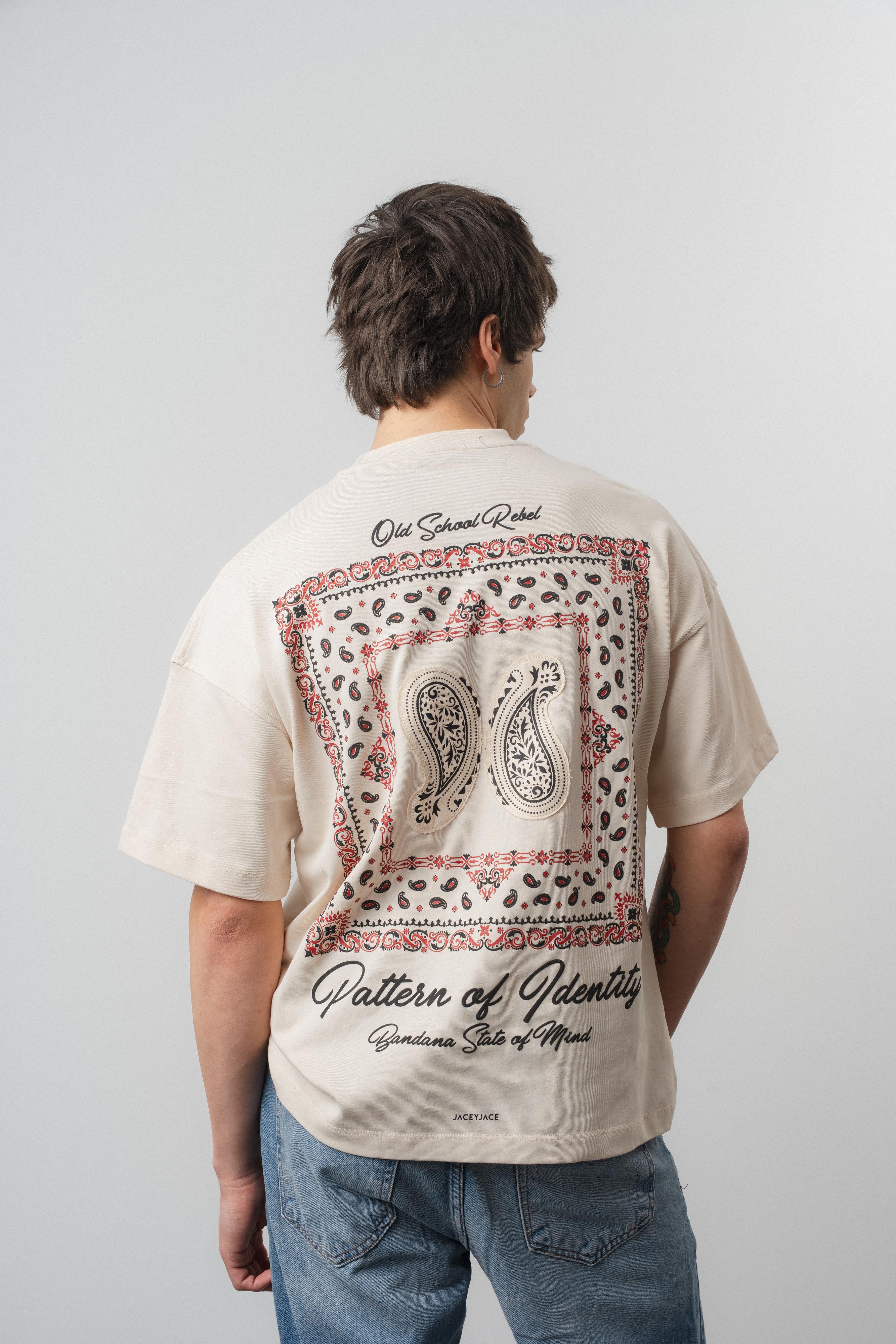 Bandana State Baskılı Oversize Tshirt