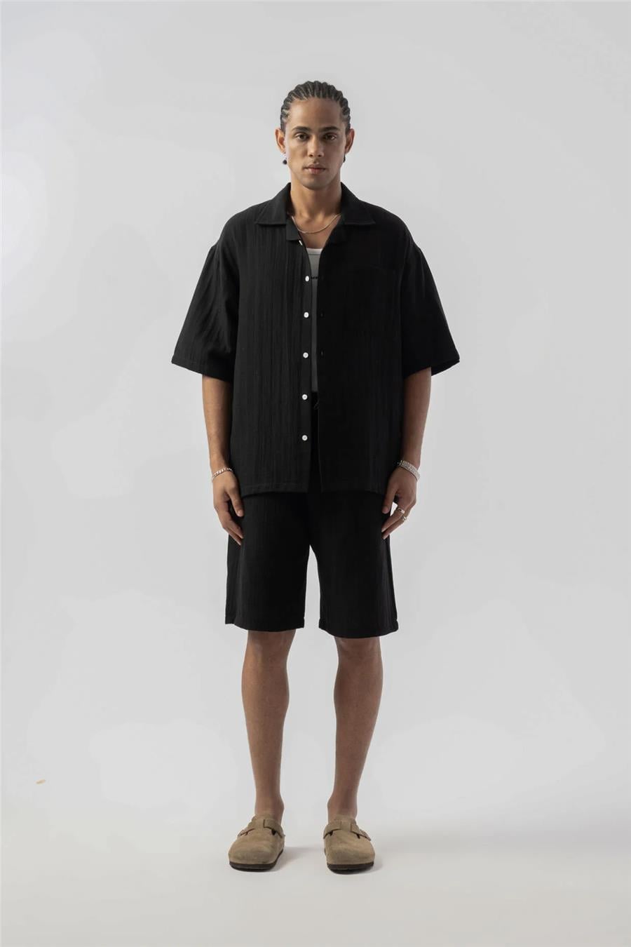 Basic Müslin Kumaş Baggy Şort