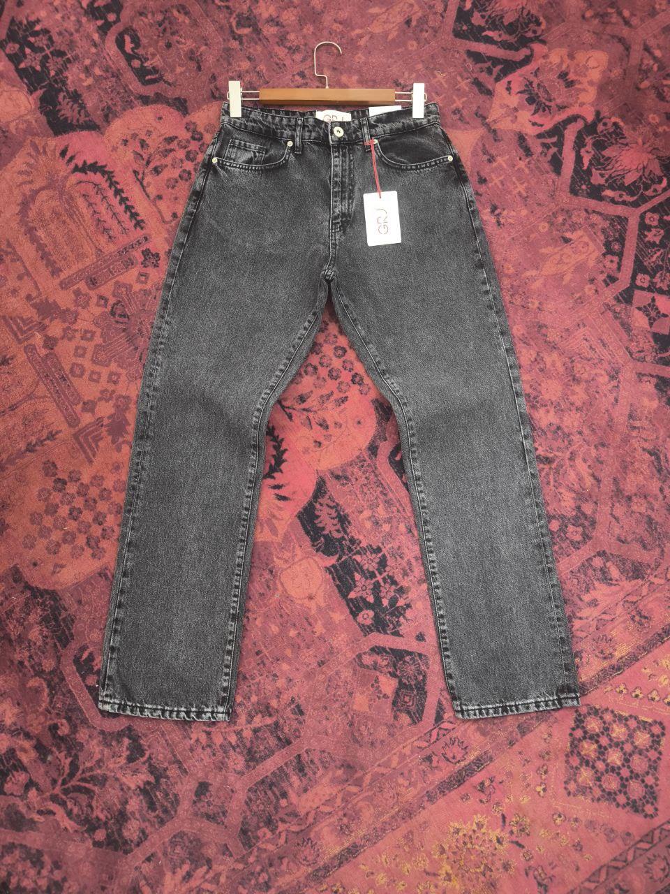 Gri Naturel Taşlama Baggy Jean