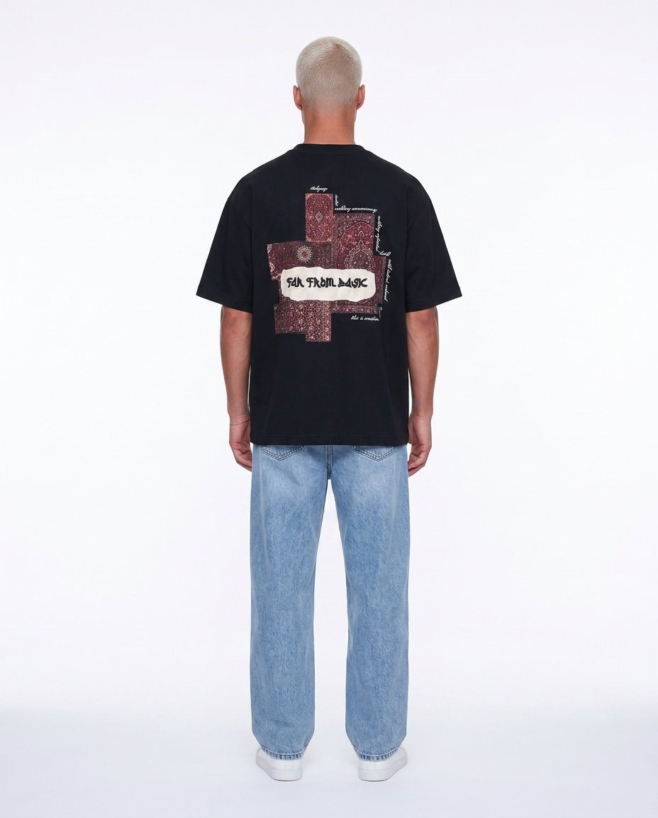 Kadife Kilim Penç Oversize Tshirt