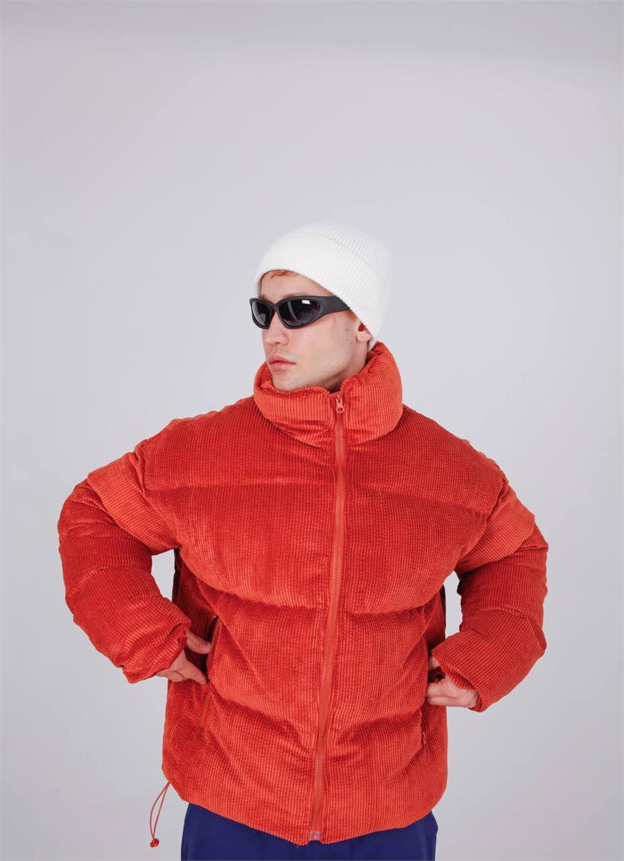 Kadife Oversize Şişme Mont