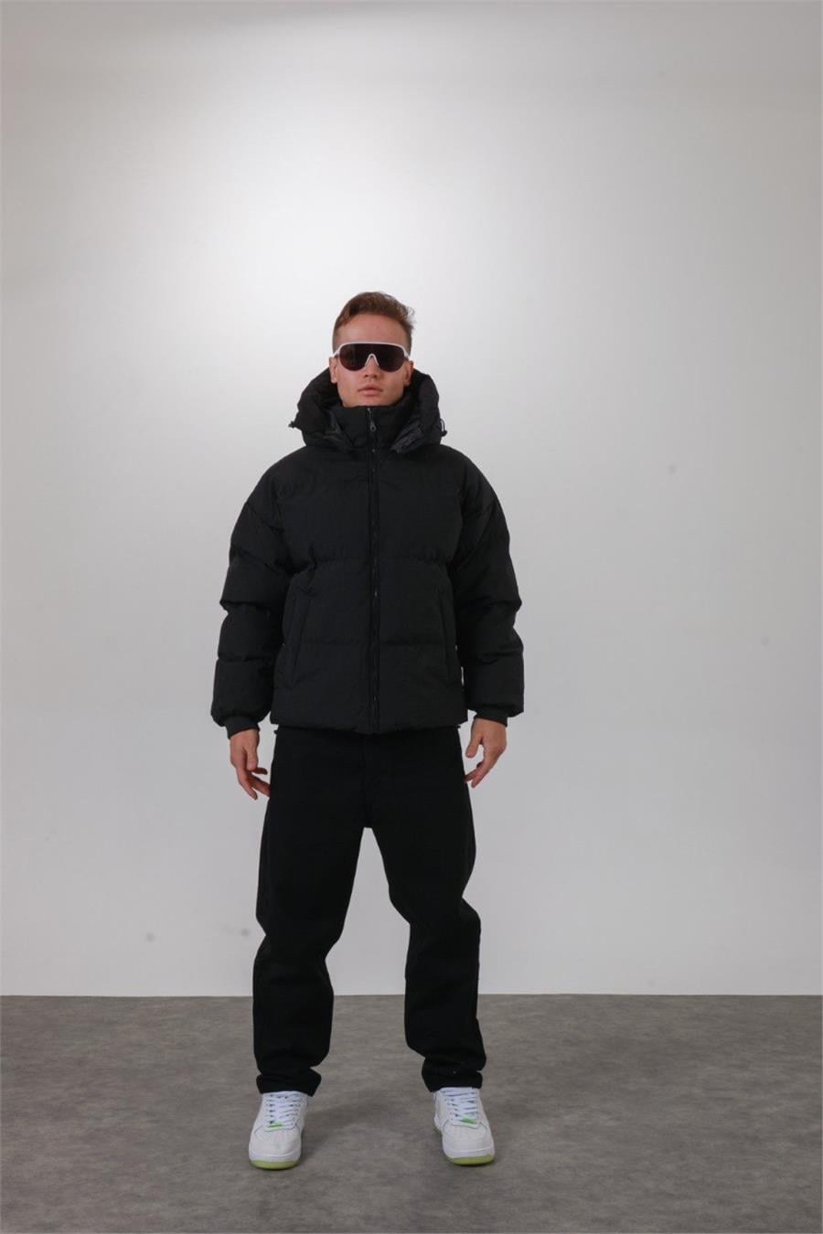 Kapüşonlu Oversize Şişme Mont