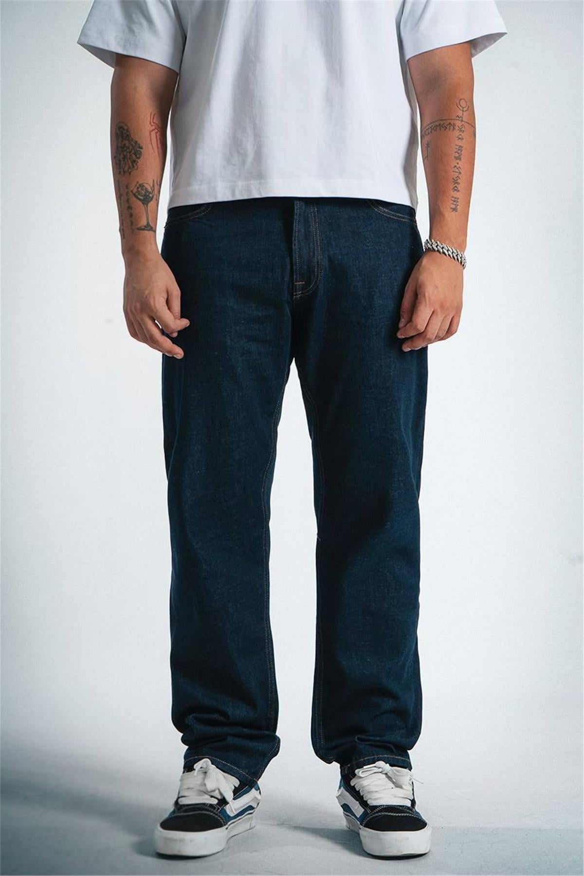 Koyu Lacivert Baggy Jean