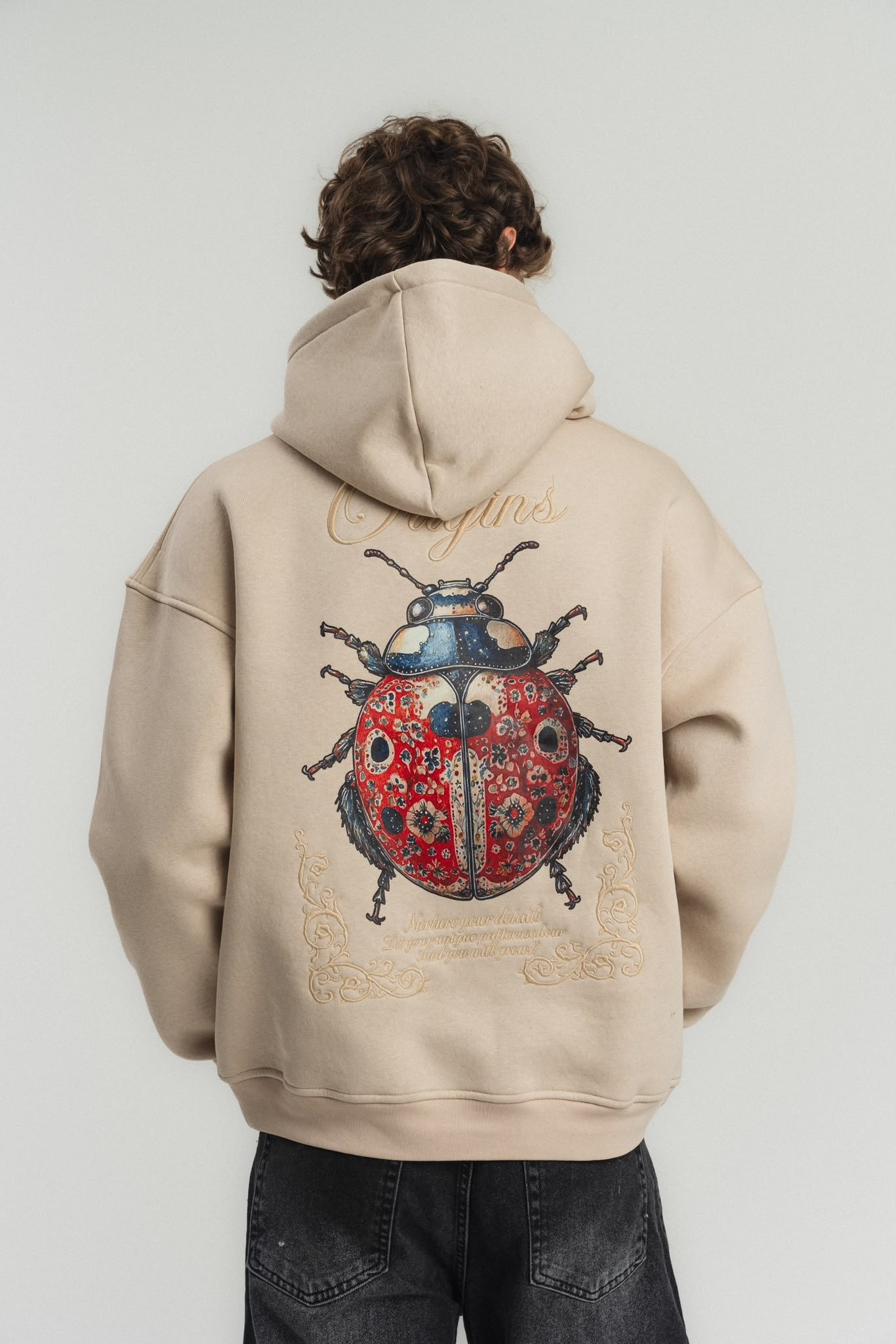 Ladybırd Nakış Oversize Hoodie Model