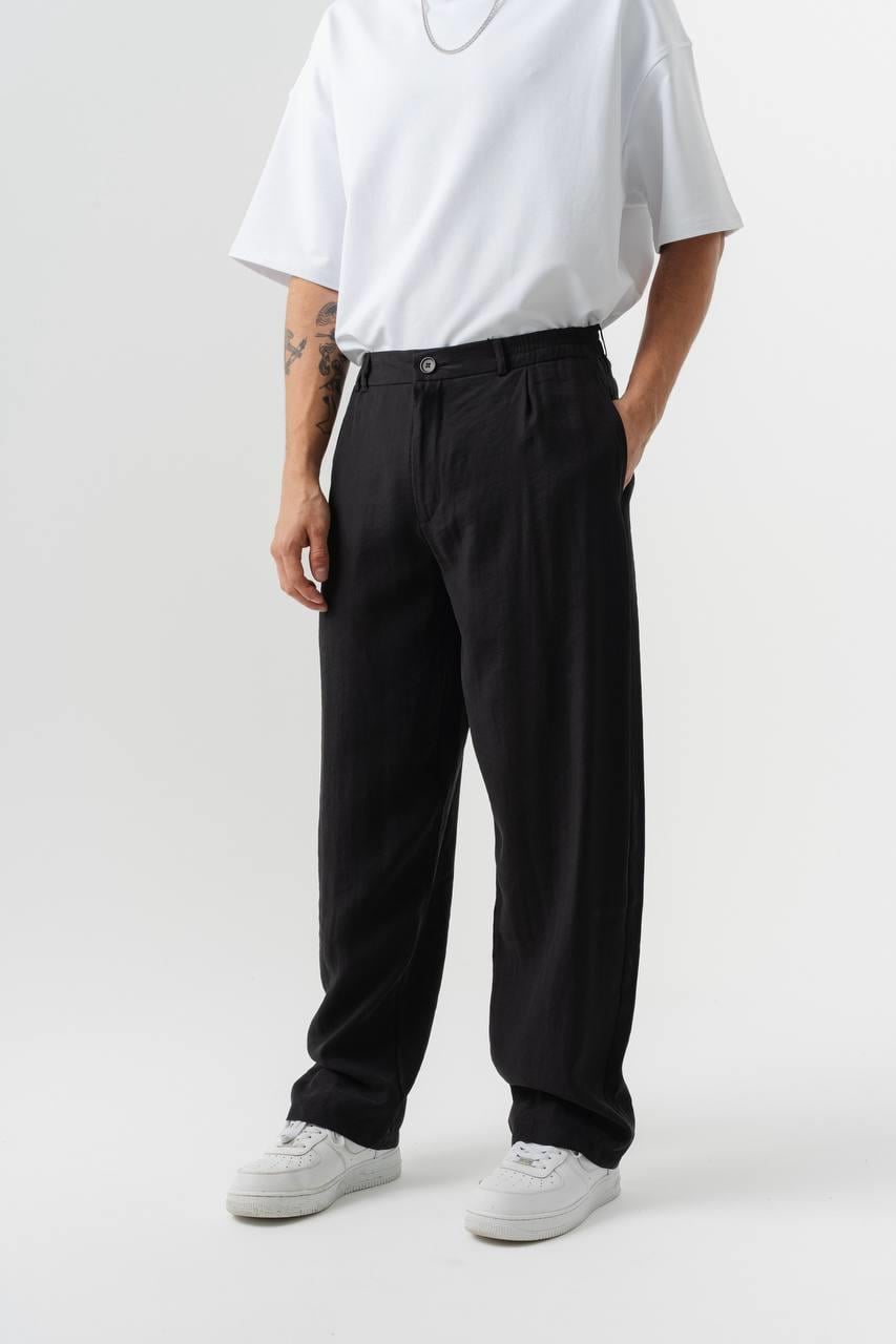 Modal Kumaş Pileli Baggy Pantolon