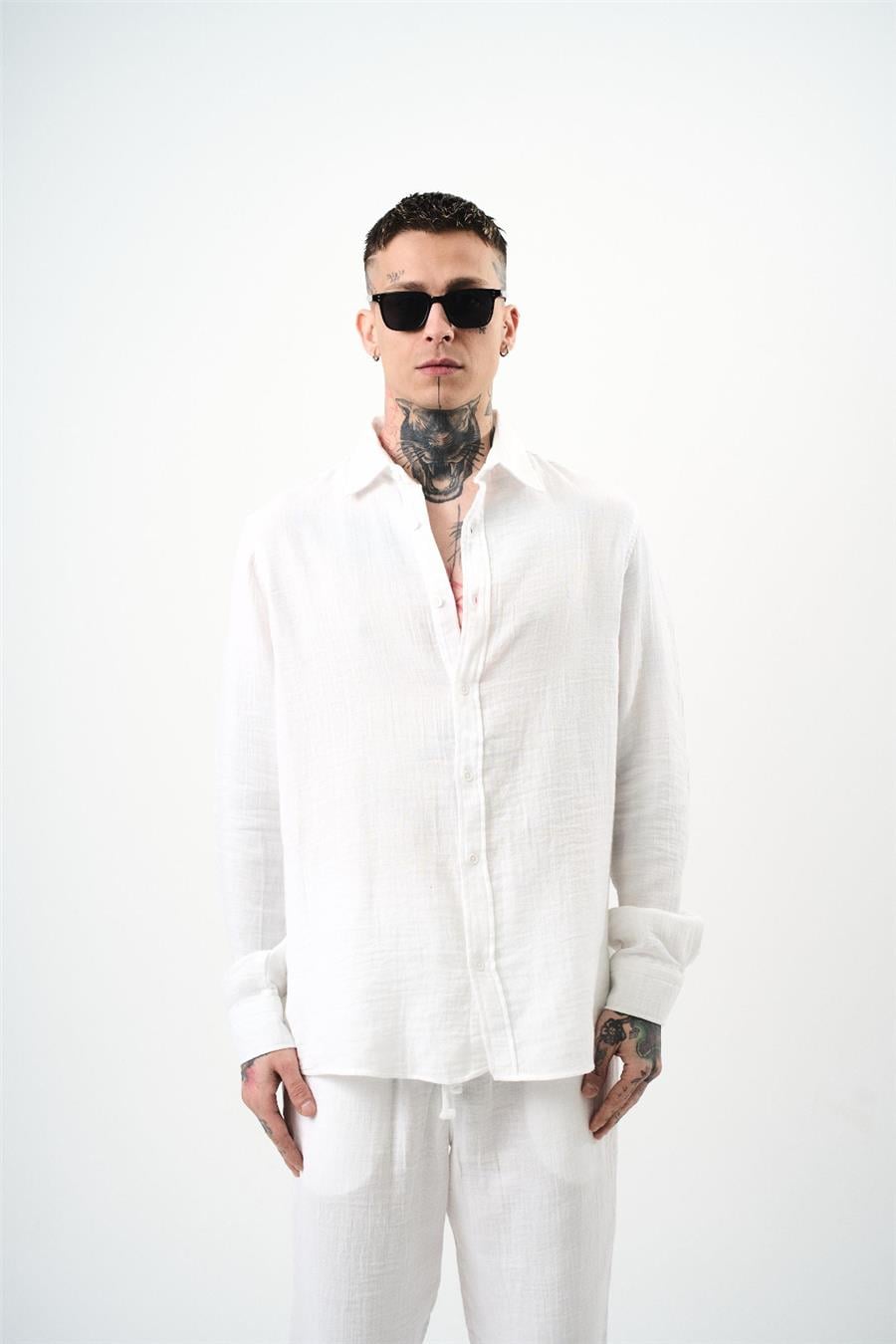 Müslin Kumaş Oversize Gömlek