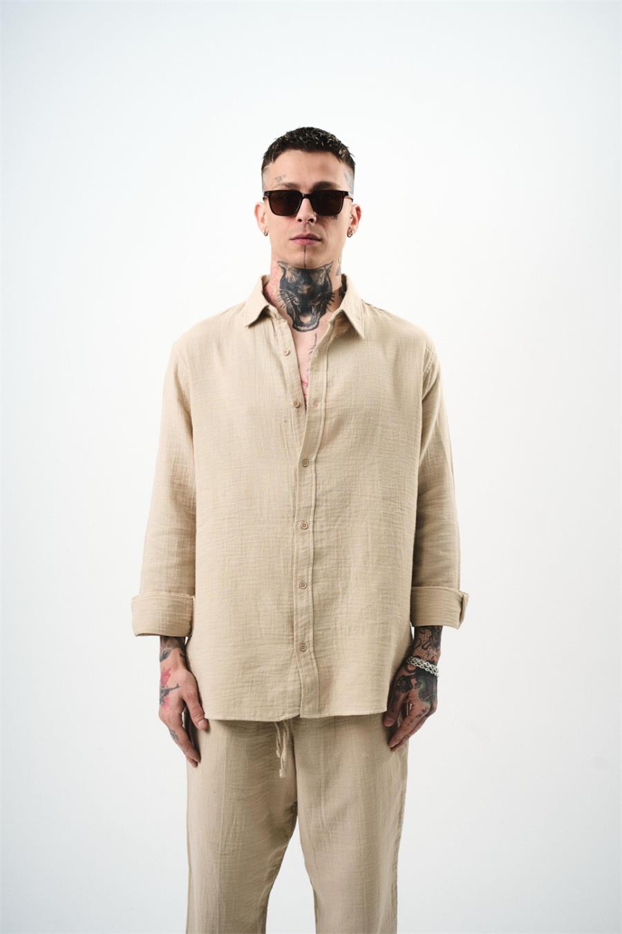 Müslin Kumaş Oversize Gömlek