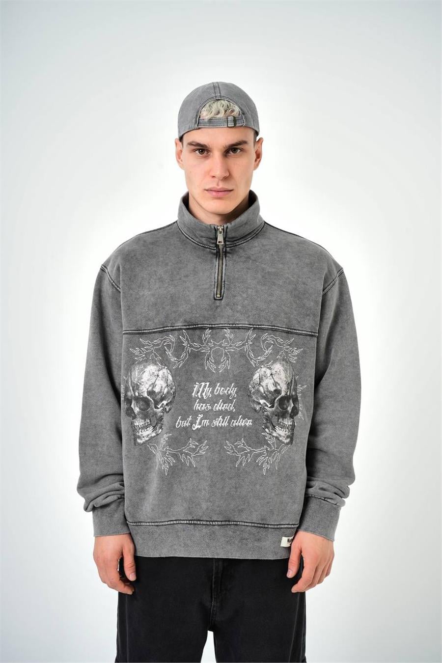 My Body Zip Yaka Oversize Sweatshirt