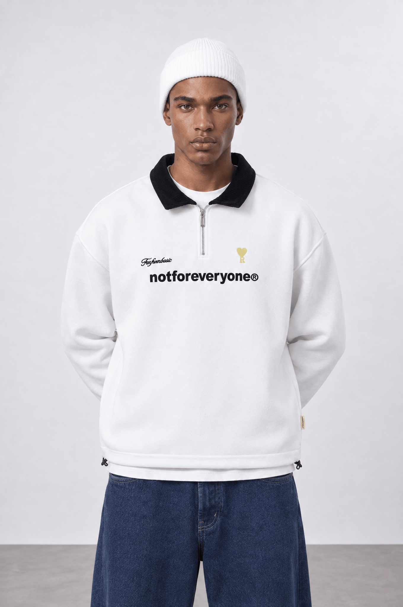 Not For Everyone Fermuarlı Yakalı Sweatshirt